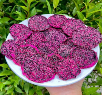 Dried dragon fruit from Thailand, 100% natural and organic. No sugar added